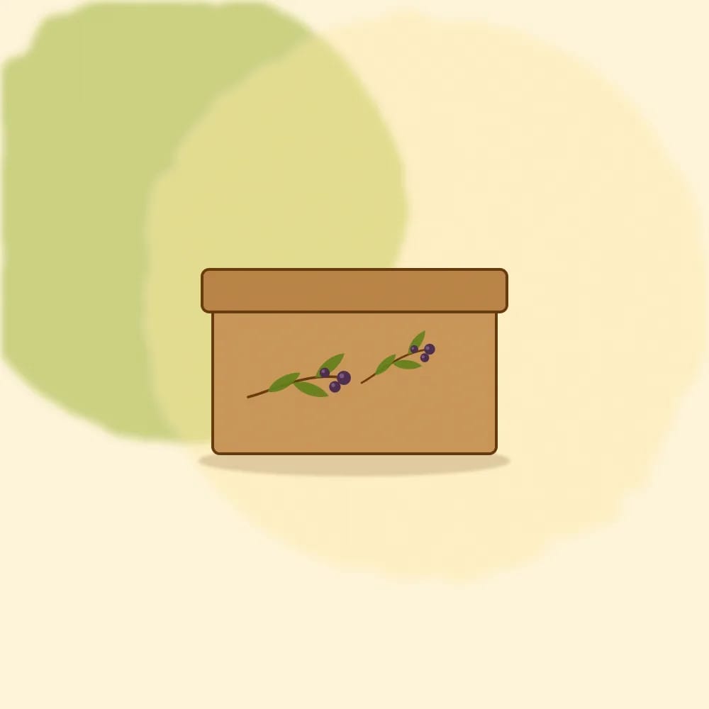 Boîte à thé en bois — exemplaire A, feuillage